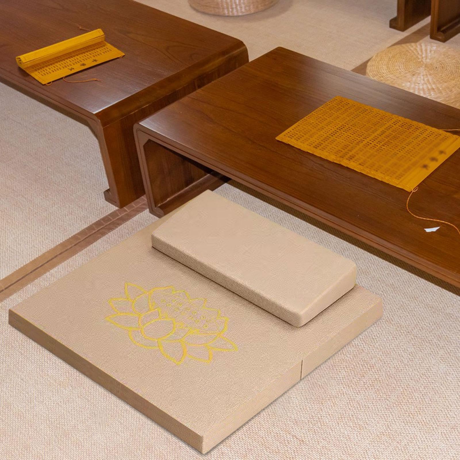 Tapis de Méditation Multifonctionnel et Antidérapant avec Coussin de pour Les Positions Assise et à Genoux