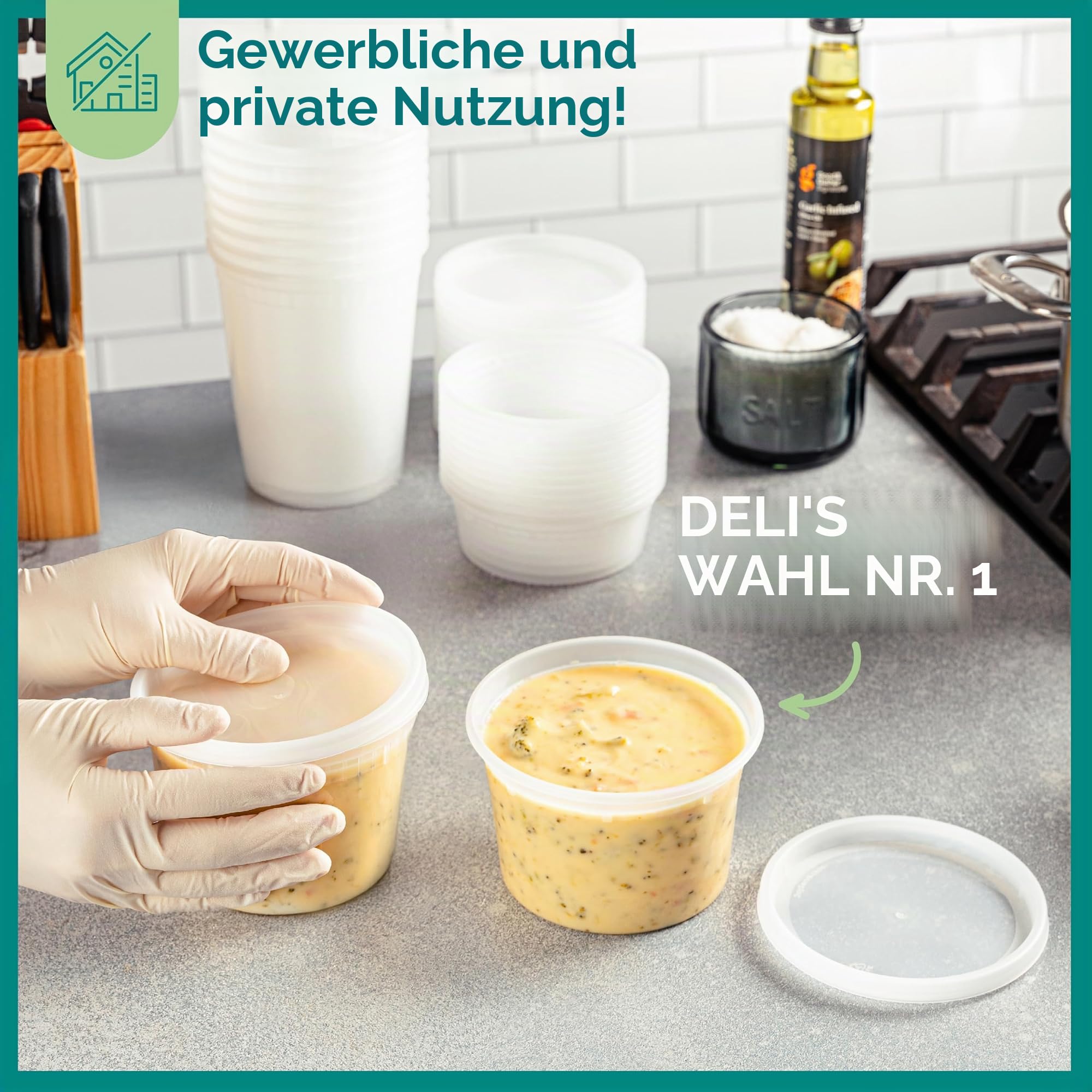 JoyServe Deli Lebensmittelbehälter mit Deckel, luftdichte Kunststoff-Lebensmittelaufbewahrung für Mitnehmen, Mahlzeitvorbereitung, To-Go, Suppe, Gefrierbehälter mit 36 Deckeln, BPA-frei,