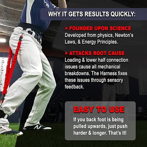 Miniatura 7 de Arnés de entrenamiento de béisbol VPX, añade potencia y velocidad de 4-6 MPH rápidamente, mejora el swing, golpe, lanzamiento, mecánica de