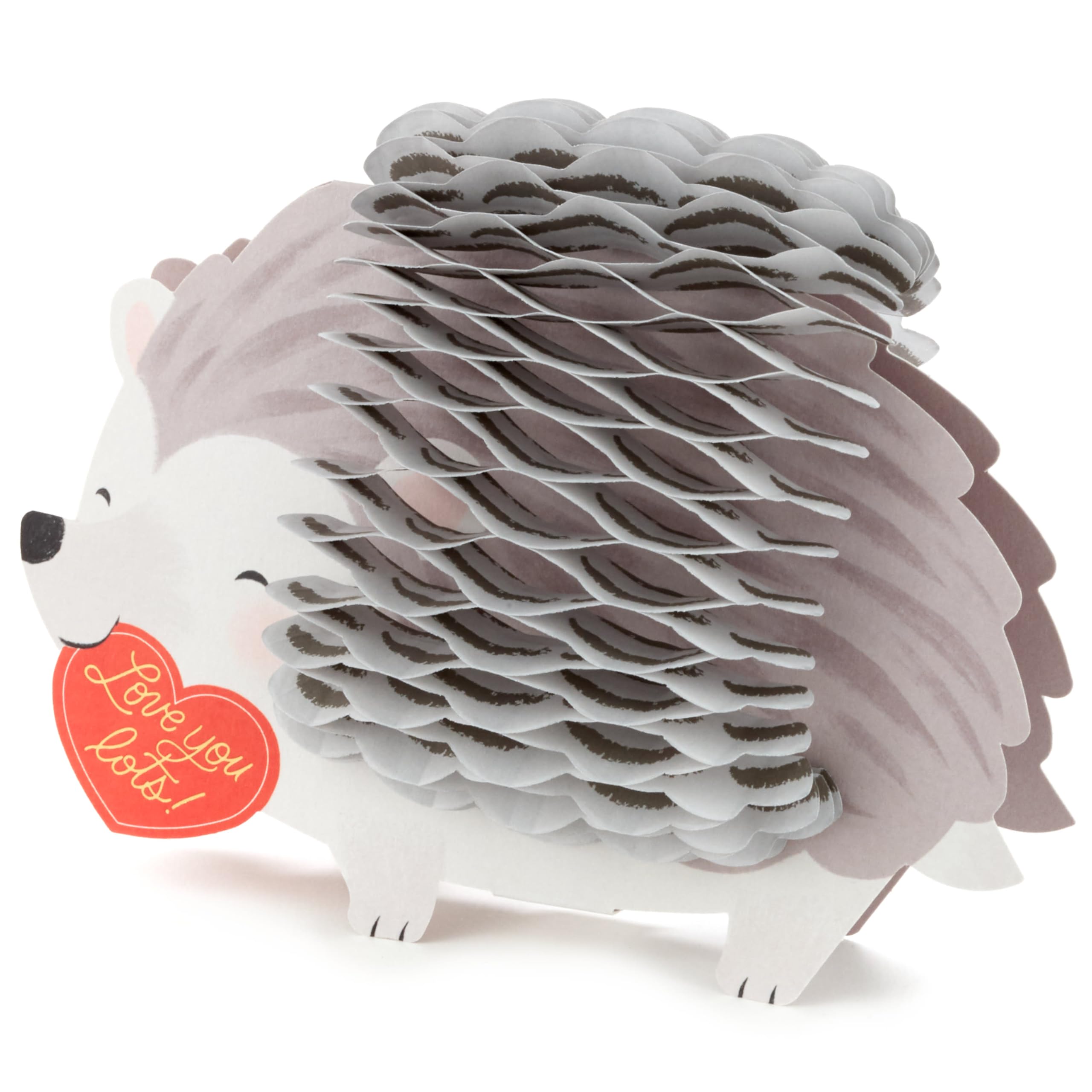 Hallmark Valentines Day Pop Up Card Honeycomb Hedgehog Paper Wonder 3D Card — view 3