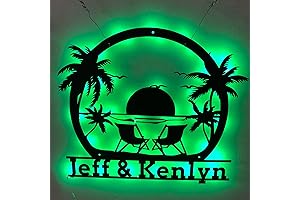 Coastal Christmas Wreaths for Front Door - Metal Sign with LED Light