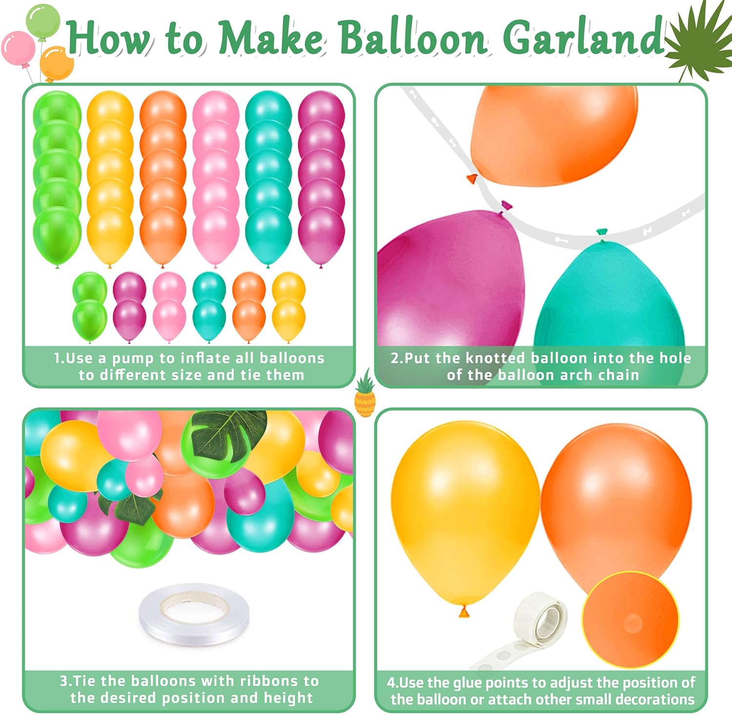 165PCS Hawaiian Luau Party Decoration, Tropical Beach Party Decorations with Balloons, Aloha Party Decor, Summer Pool Party Supplies with Hawaii Table Skirt