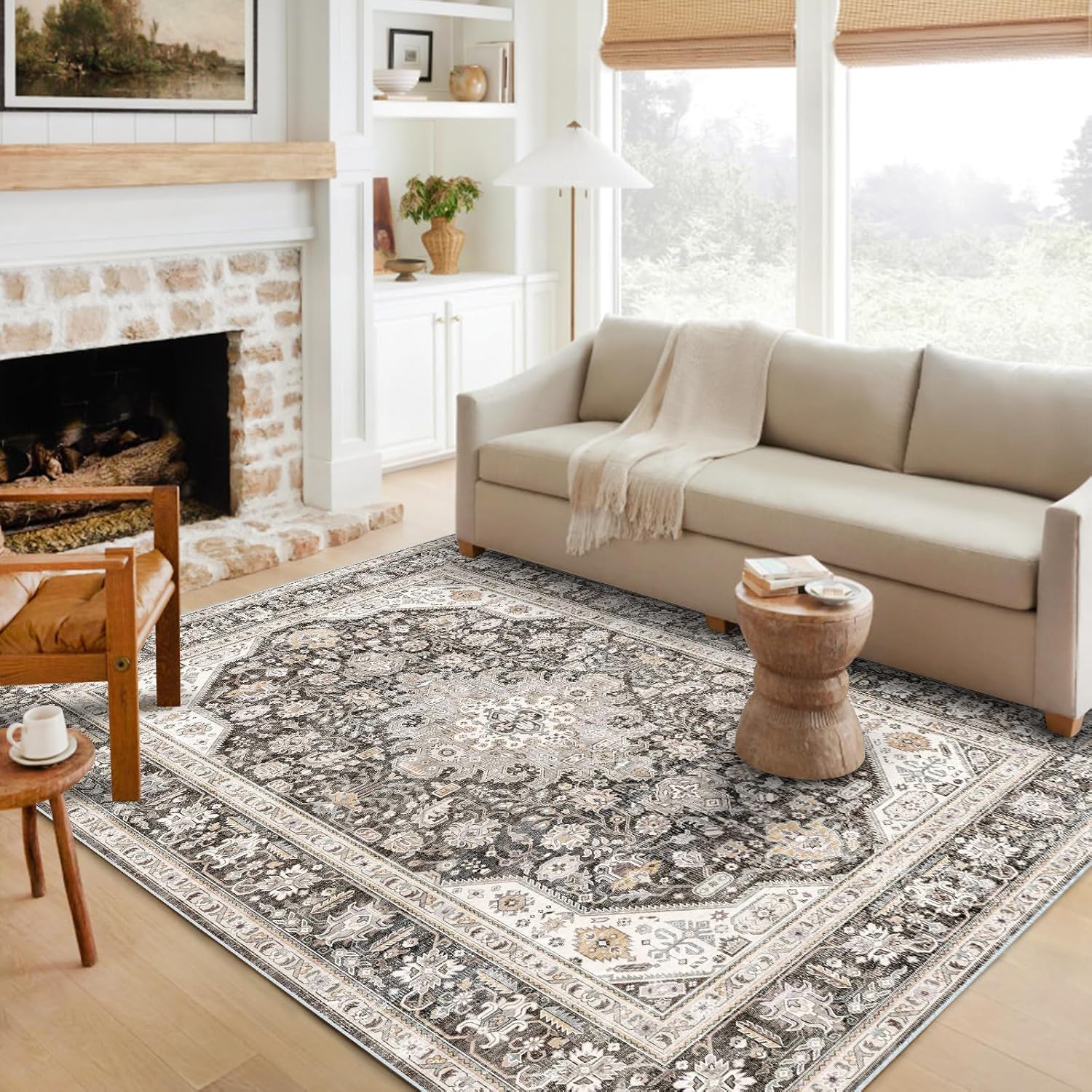 HILORUUG Washable Area Rug 5x7 Bedroom Living Room Large