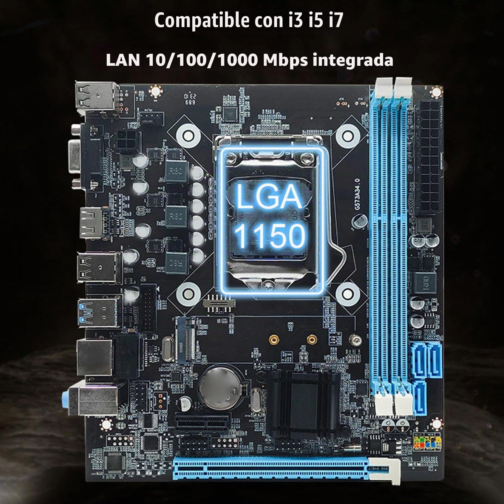 Placa Base para Juegos LGA 1150, 4 USB2.0, DDR3 1600MHz, M.2 NVMe NGFF, SATA3.0 6Gb per S, PCIe X16, RJ45 100Mbps LAN, HDMI, Placa Base Micro ATX para Core I3 I5 I7, para Xeon E3