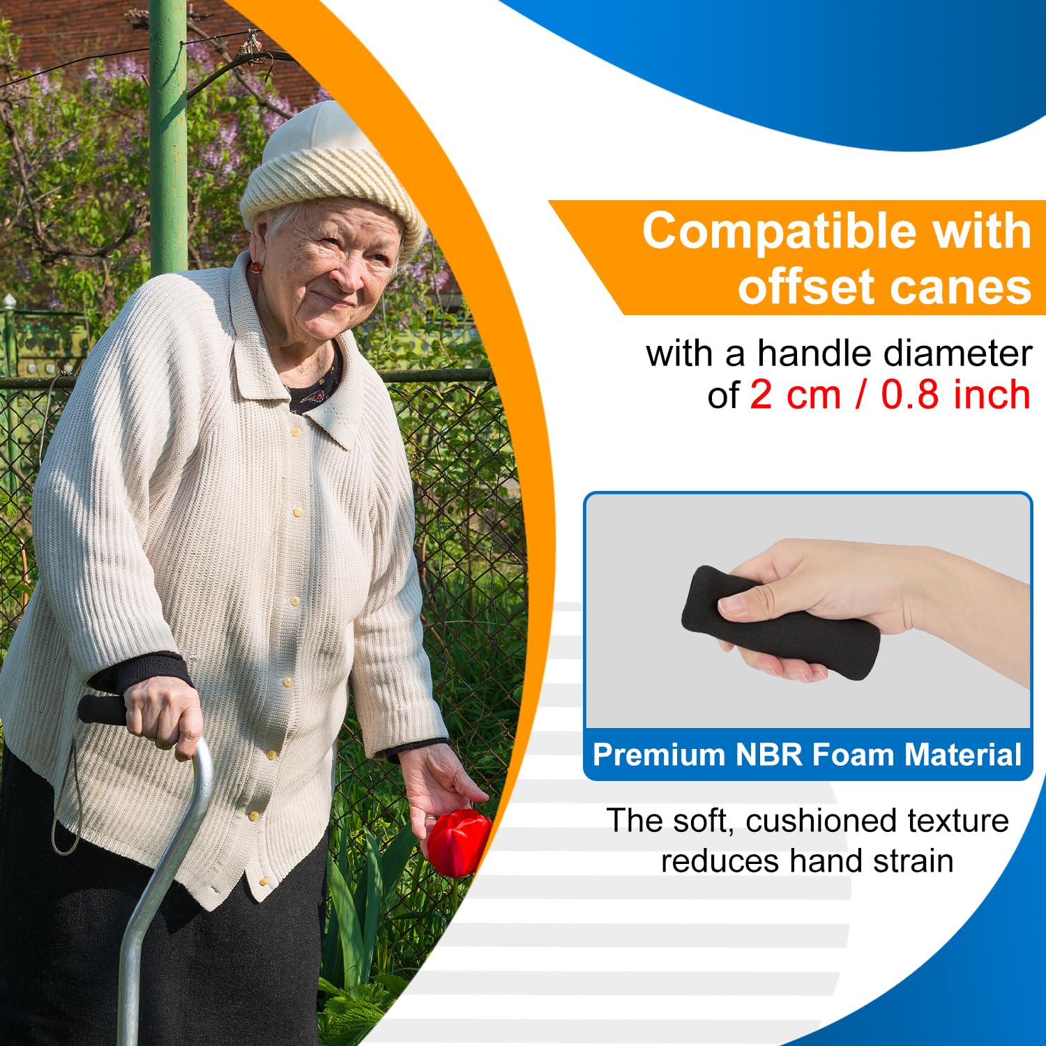 Replace Cane Grips - Premium Foam Hand Covers -3