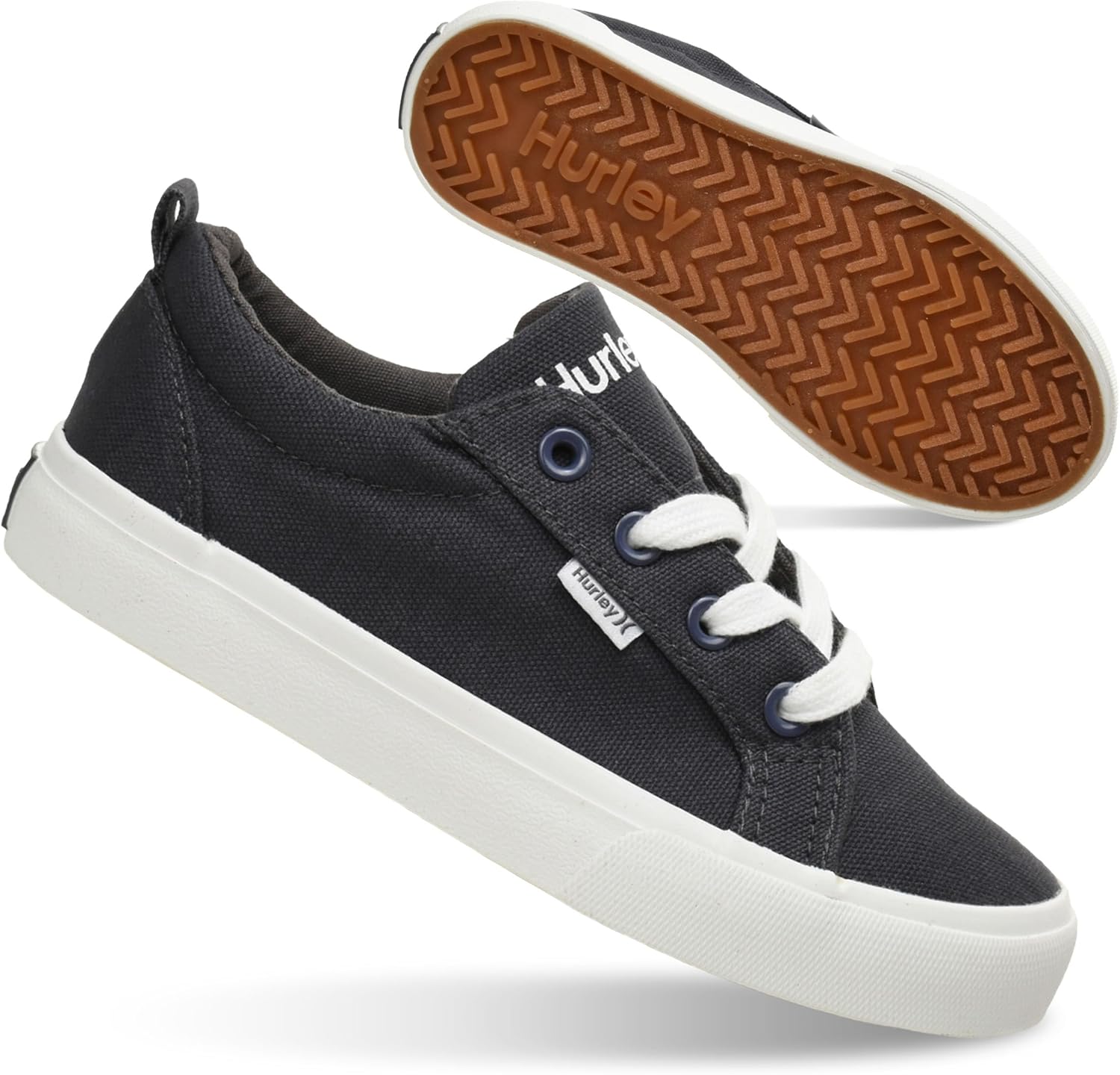 Hurley Kids Finn Sneakers – Canvas Skate Shoes for Kids, Low Cut Tennis Shoes for Girls and Boys