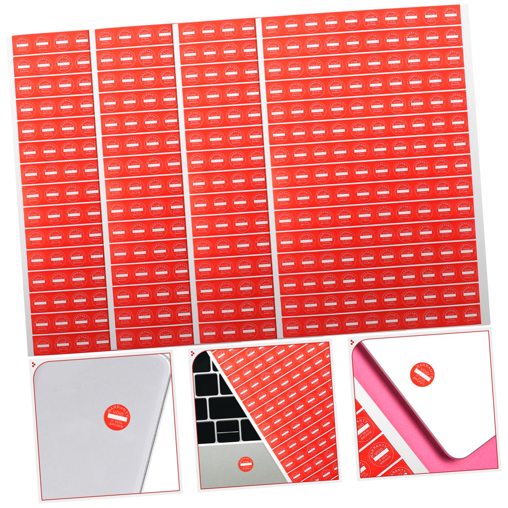 Alipis 3 Set Tag Di Permanente Etichetta Adesivi Adesivo Di Avvertimento Etichette Adesive Vuote Etichette Auto Adesive Etichette Adesive Di Avvertenza Carta Rosso 1000 Pezzi*3
