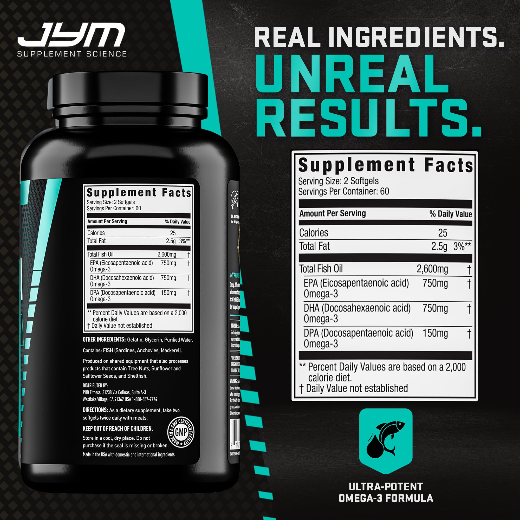 Omega JYM Fish Oil Supplement for Men & Women, EPA, DHA, DPA - 120 Softgels — Amazon image 4