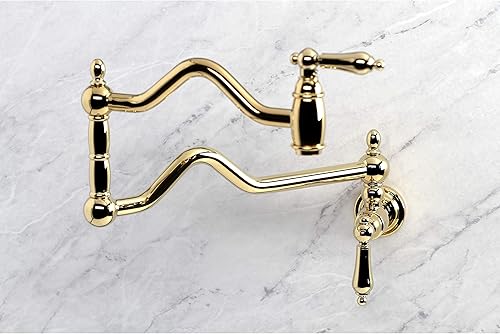 Miniatura 10 de Kingston Brass KS2102AX Heritage - Llenador de ollas de latón pulido, 24.13 x 2.19 x 11 pulgadas