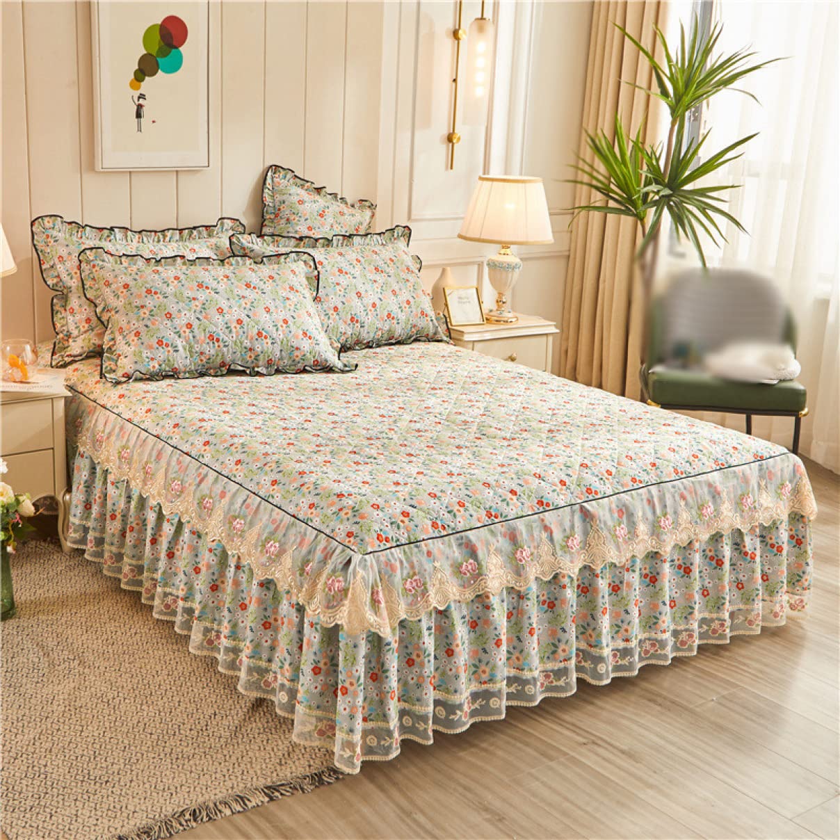 花柄ベッドスカート 200cm x 150cm Amazon｜[XCZYL] ベッドスカート 花柄 ベッドスプレッド ベッドシーツ