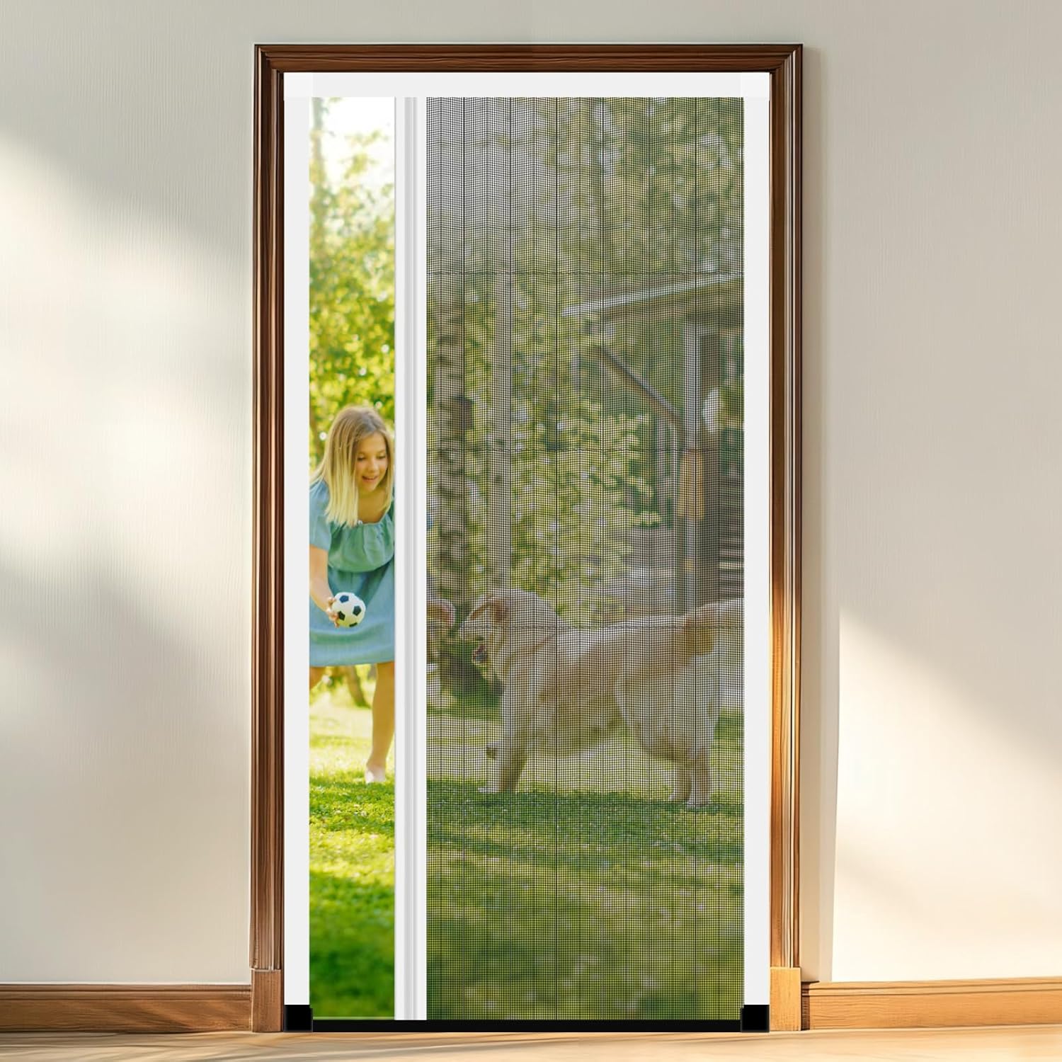 MAGZO Thickened Aluminum Retractable Screen Door Size 39.4