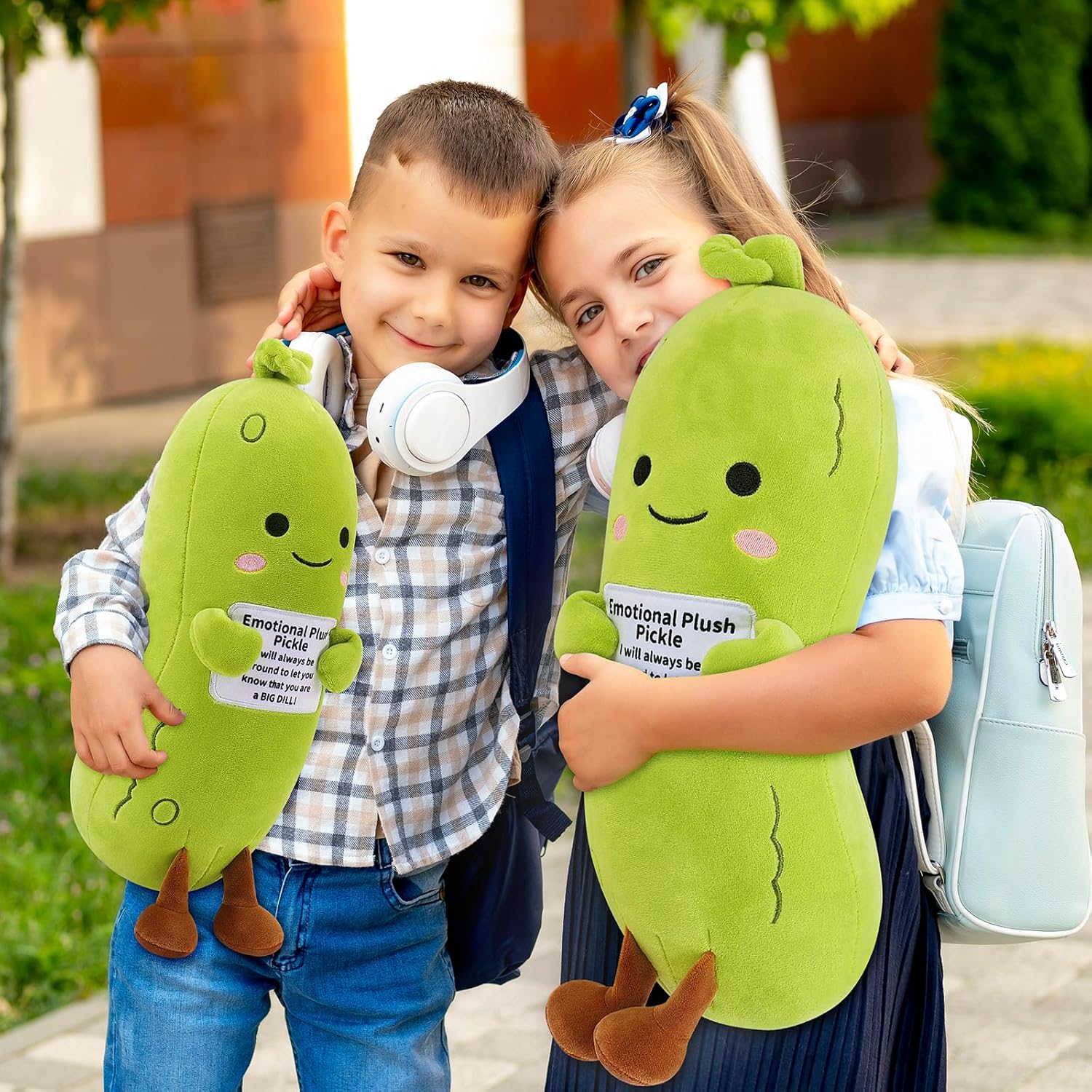 Emotional Plush Pickle,Pickle Stuffed Animal-12.6” Plushies Cucumber Stuffed Animal with Positive Warm Words,Kawaii Plush Toy Vegetable Plushie Pillow,Birthday Gift for Kid Adult - Image 8