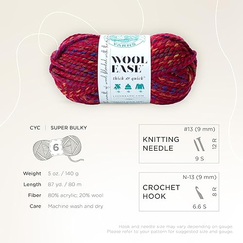 Vista 447 de Lion Brand Yarn Wool-Ease Thick & Quick Yarn - 318.2 ft, Graphite Grafito