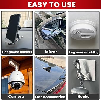 56Pcs Double Sided Mounting Tape Heavy Duty,Waterproof, Heat Resistant | UltraSticky Square Pad for Car Mirror, Dash Cam, Shower Wall, Outdoor LED Light, Sign, 1.5x1.5 inch Thicked