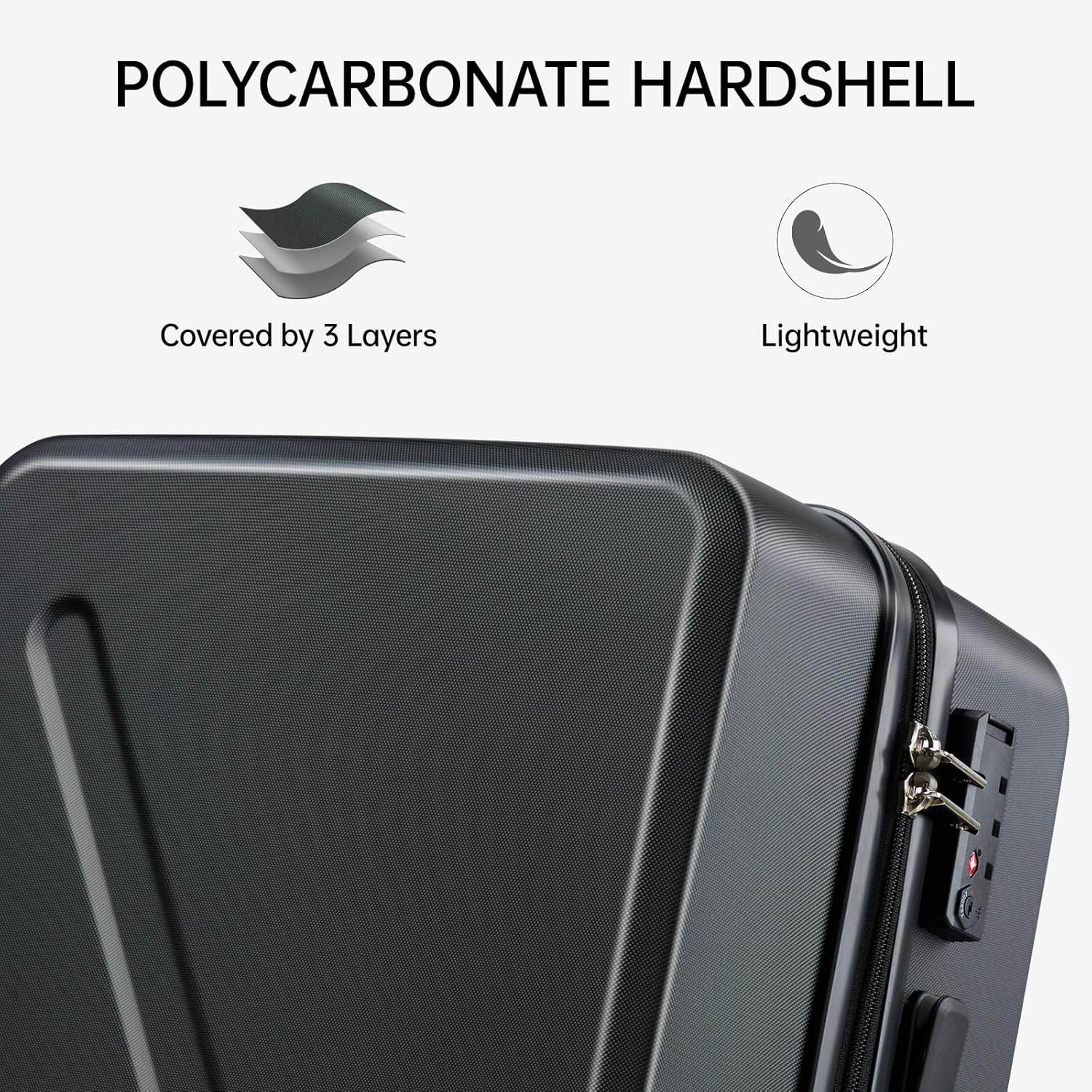 MILADA 20 Inch Carry On Luggage, 22x14x9 Airline Approved Hard Shell Carry On Suitcase with Wheels, TSA Approved Lock, Lightweight Hard Case Travel Luggage, Smoke White - Image 7