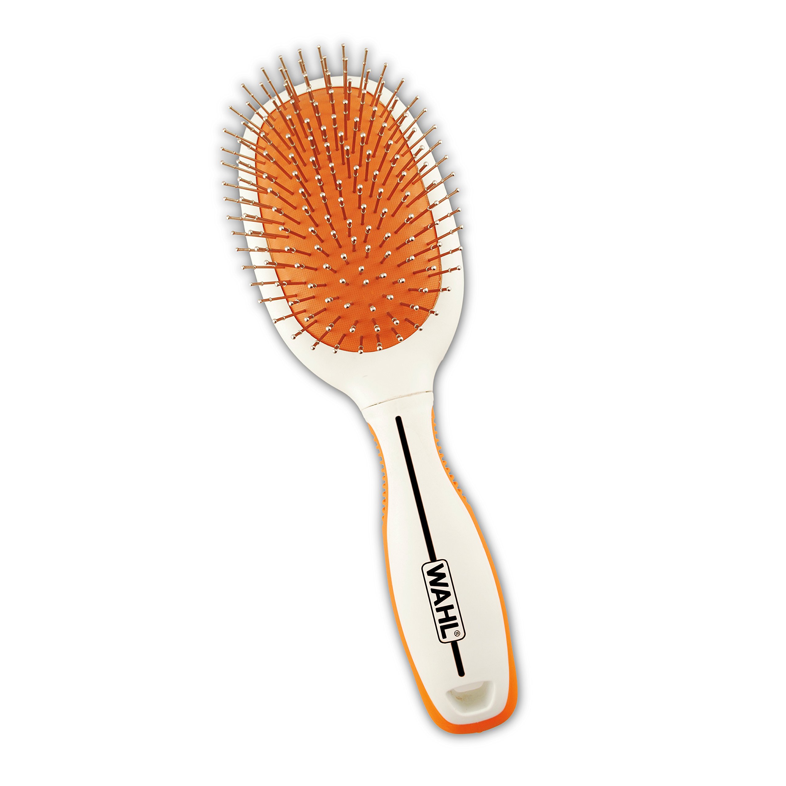 Wahl Premium Pet Double Sided Pin Bristle Brush with Patented Stacked Pin Design - Removes Loose Hair & Stimulates the Skin while Creating a Soft Coat Shine - Model 858501, Orange
