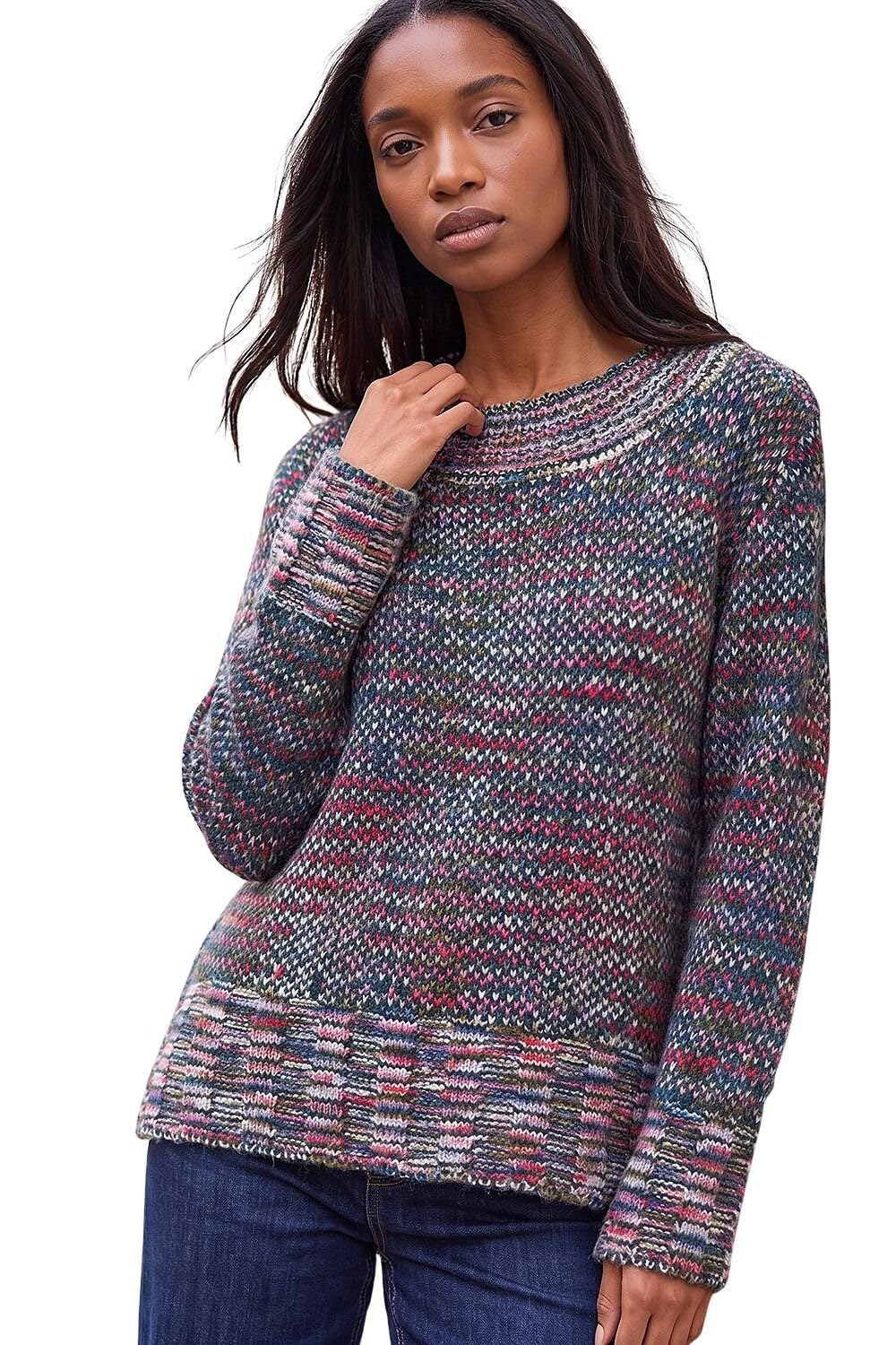 Roman Women's Multi Petite Contrast Knitted Jumper Size 14