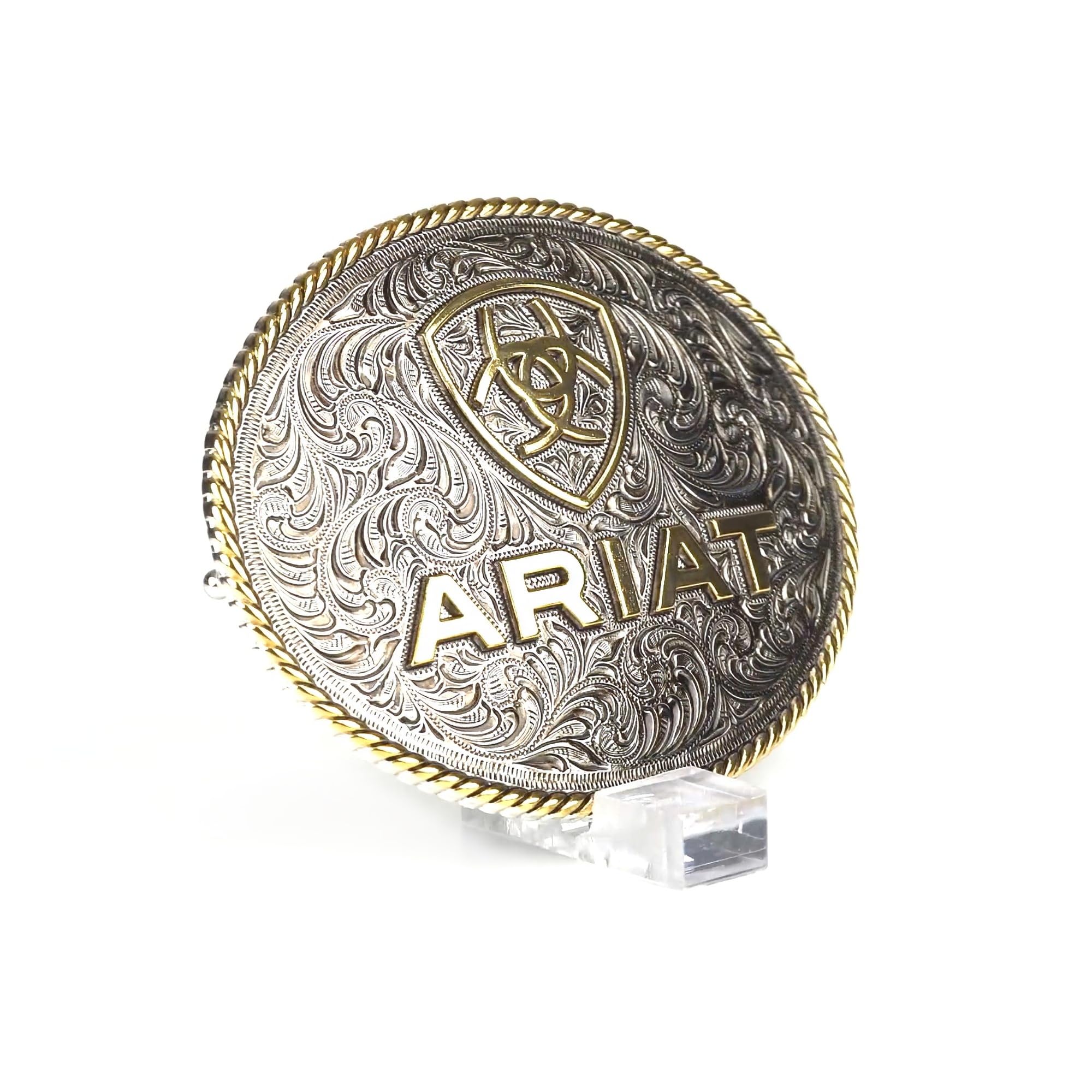 ARIAT Fibbia unisex per adulti, con logo in corda dorata