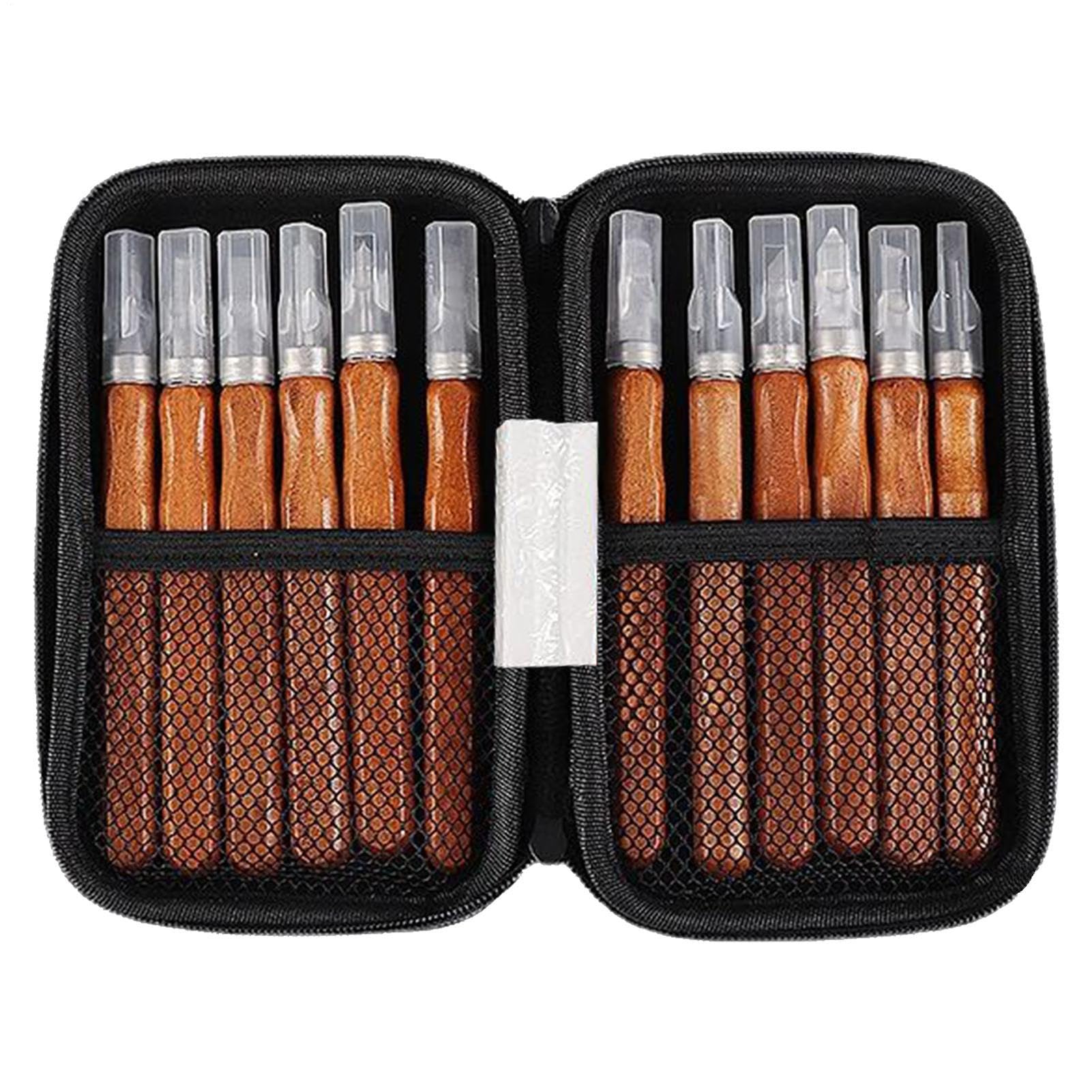 Wood Carving Kit - Carbon Steel Chisels for Carving | 12 Pieces Non-Slip Woodworking - for Engraver, Carpenter, Woodworking, Craft, Model Making and