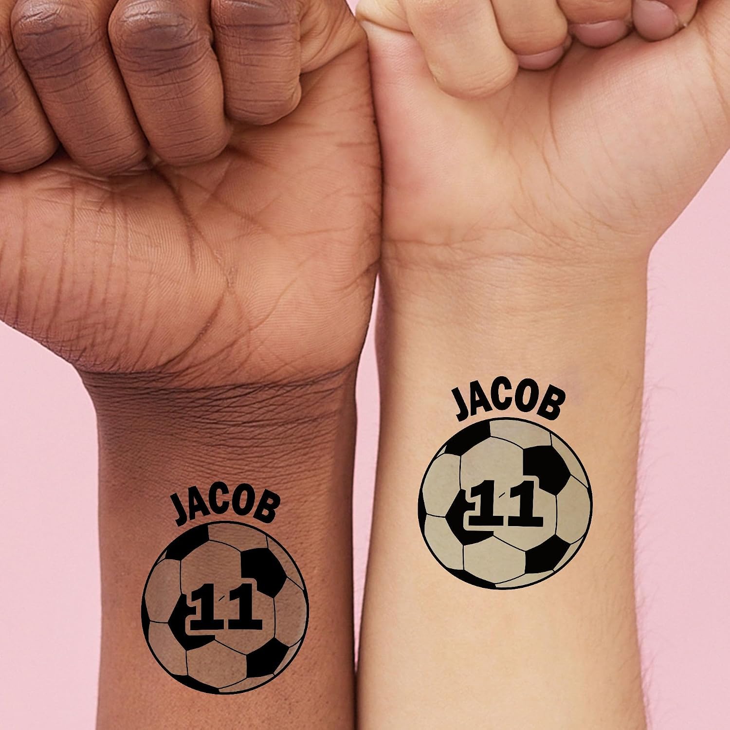 Big Dot of Happiness Custom Text Soccer Temporary Tattoos, Personalized Soccer Senior Night Tattoos, Birthday and Graduation Party Favors - Set of 12