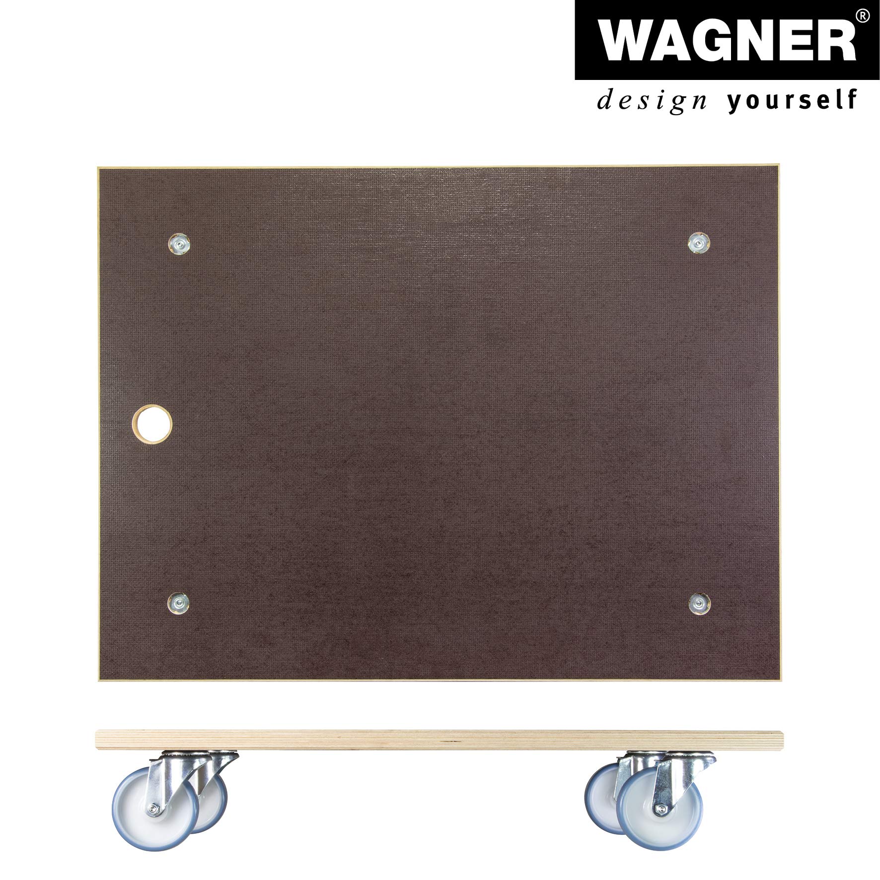 WAGNER Carrello da trasporto MM 1147 I 78 x 59 cm - per carichi pesanti e mobili I portata 500 kg I foro di sollevamento I superficie antiscivolo I certificato FSC® - 20114701
