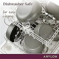 Vista 3 de Anolon Allure - Sartén para parrilla cuadrada profunda, anodizado duro, antiadherente, 11 pulgadas, color gris oscuro