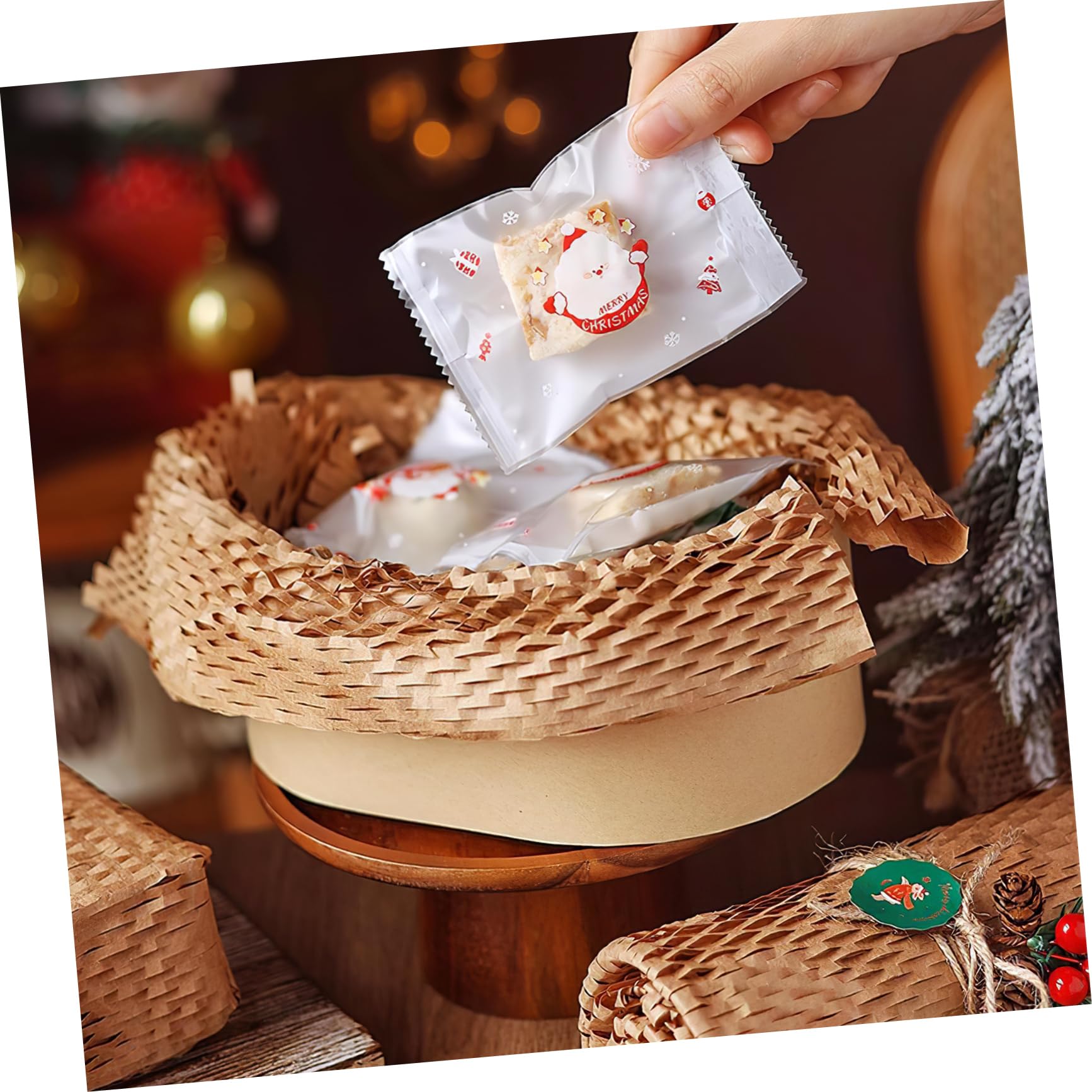 Zerodeko Rouleau de Papier D'emballage Alvéolé Coussin Enveloppant 1 Roll Protection Résistant aux Dommages Emballage de Colis pour Verres et Assiettes