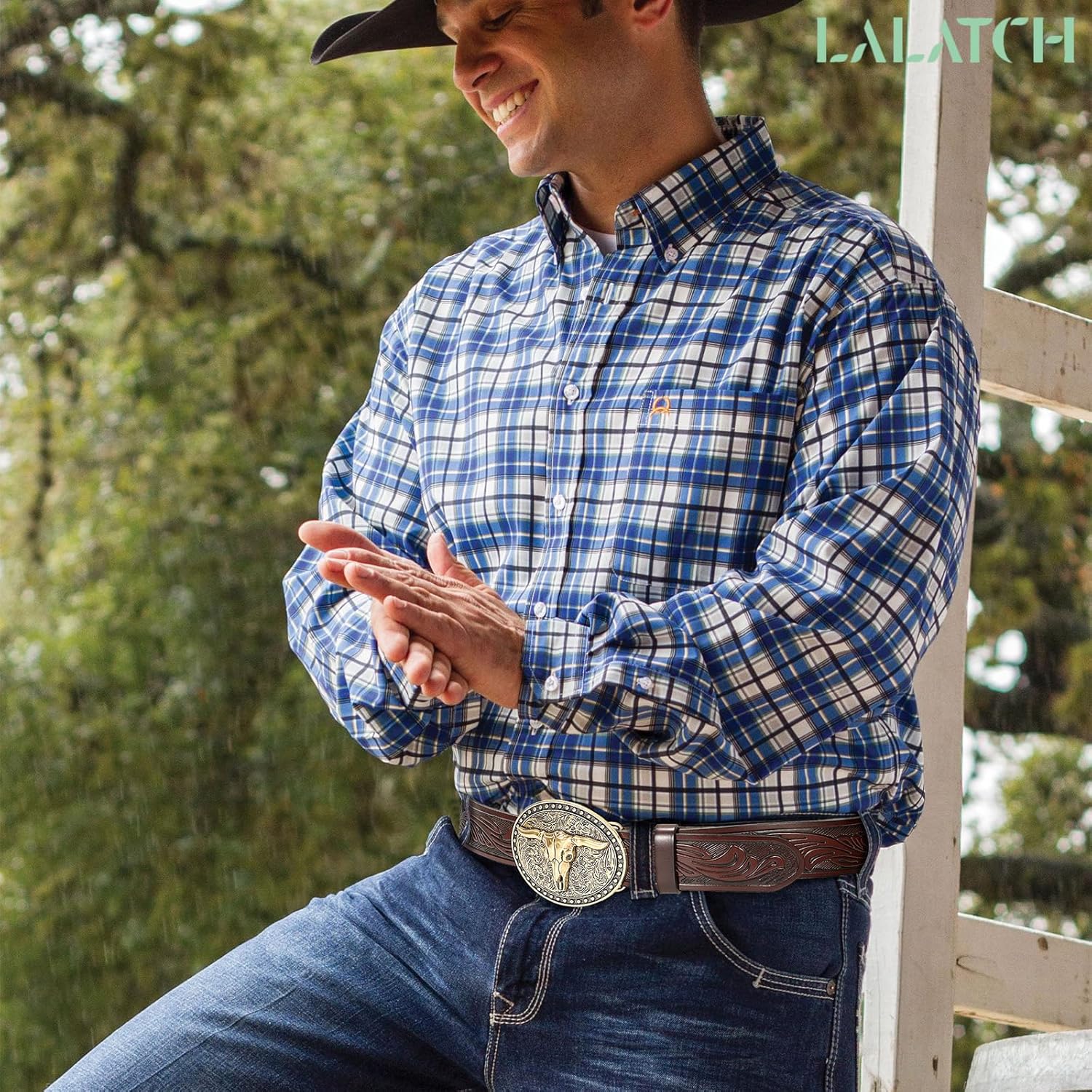 Cowboy Belt Western Belts for Men Women Cowgirl Rodeo Large Bull Buckle Western Leather Belt for Jeans - Image 2