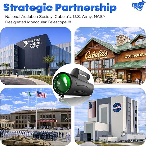 Miniatura 7 de Asacam® Telescopio monocular de 80 x 100 de alta potencia para smartphone monoculares HD para adultos con adaptador/trípode para observación