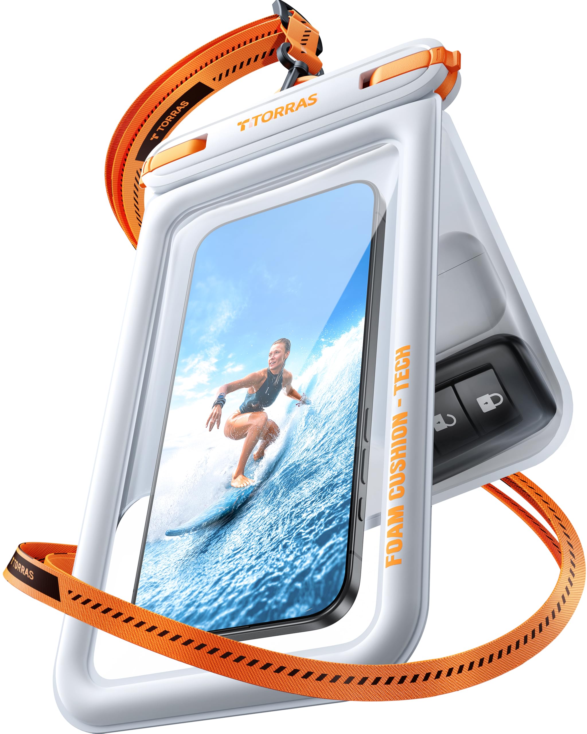 TORRAS IP68 Waterproof Phone Pouch Double Space, Floating Waterproof Phone Case with Lanyard for iPhone 17 Pro Max 16 15 14 S26 S25, Phone Dry Bag