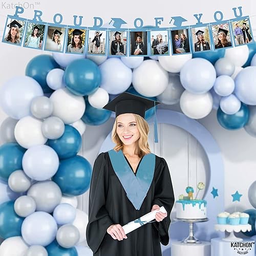Miniatura 2 de KatchOn, Cartel de fotos de graduación azul claro, grande de 10 pies, pancarta de Proud of You, pancarta de fieltro para graduación, pancarta de