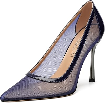 Womens Heeled Pumps, Pointed Stiletto Heels Shoes for Women, Sexy Mesh Upper High Heel Dressy Shoes 3.5"