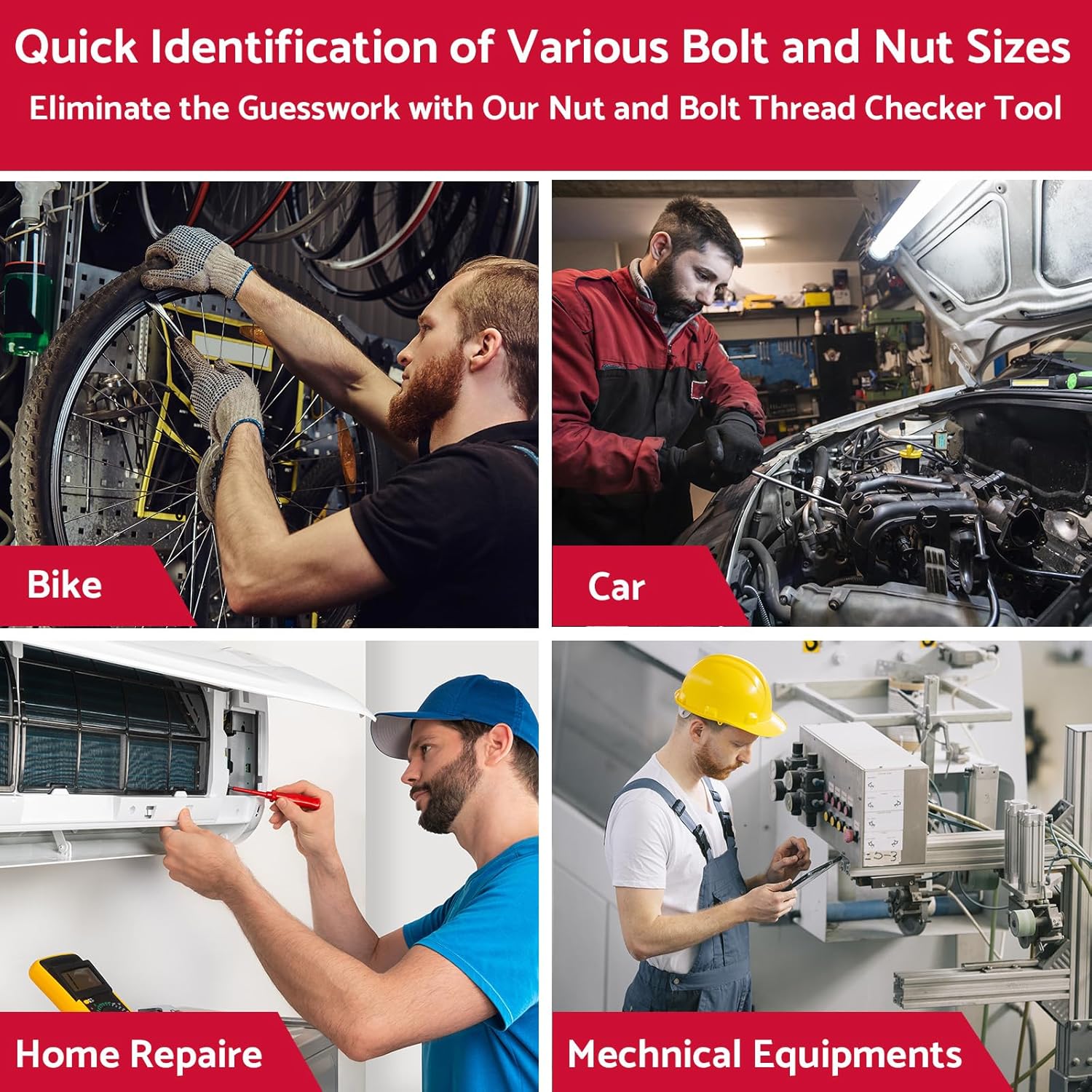 49 Nut and Bolt Thread Checker - Thread Checker Standard and Metric Bolt and Nut Identifier Gauge 15 Standard & 15 Metric 19 Drill Gauges Thread Gauge Screw Size and Thread Gauge Inch & Metric