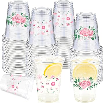 Floral Flower Cups for Wildflower Birthday Party Decorations Supplies