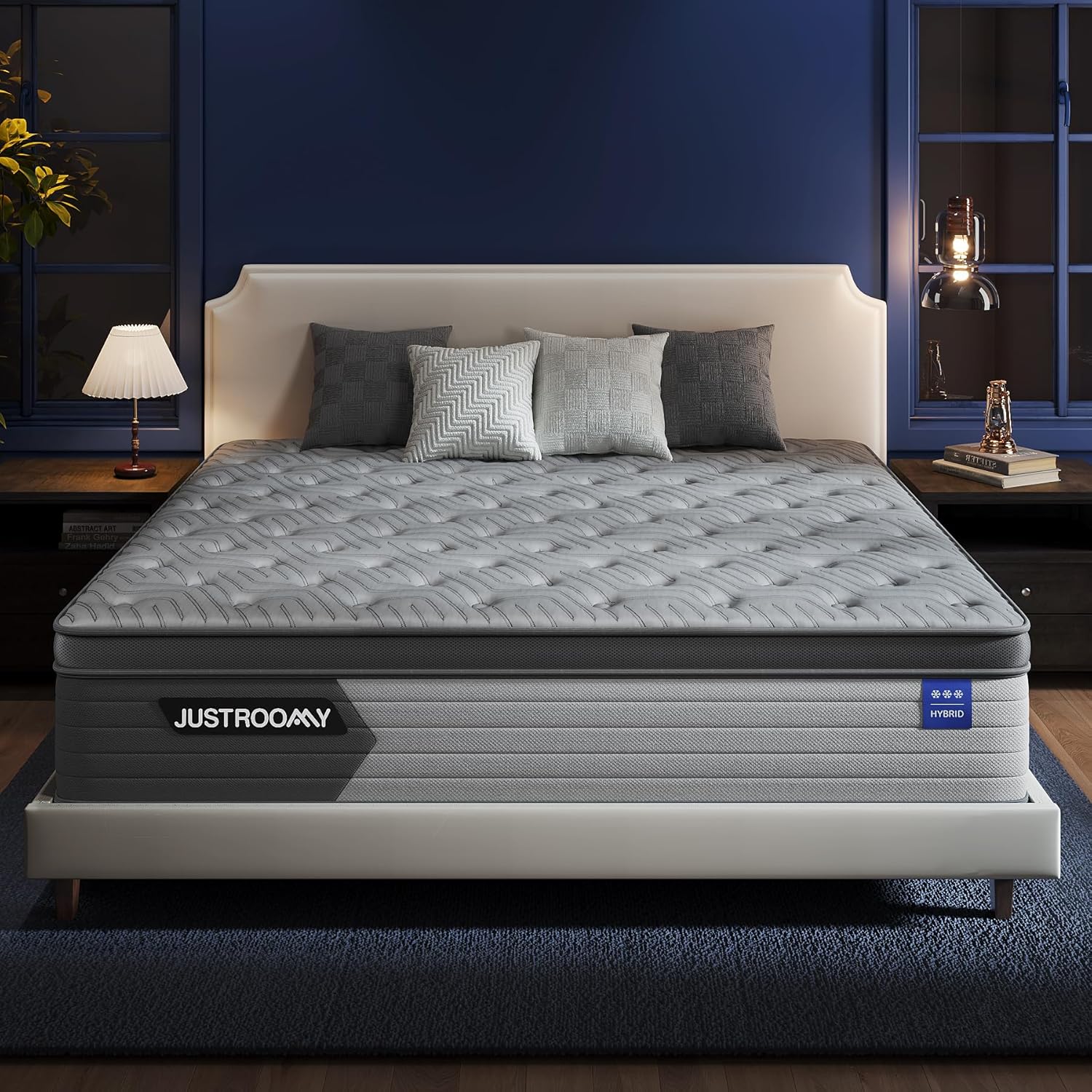 Product image of King Mattress Firm 14 Inch Hybrid Mattress with Gel Memory Foam, Cooling Ice Silk Top, Mattress in a Box, Back Pain Relief, Individual Pocket Spring, Fiberglass-Free, CertiPUR-US Certified