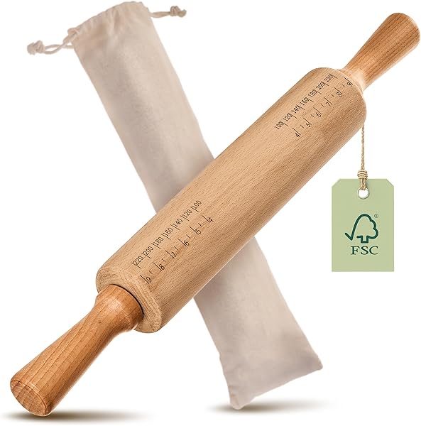 Praknu Mattarello in Legno di Faggio FSC con Misurazioni 42cm