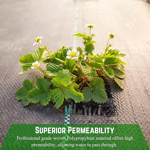 Miniatura 5 de Farm Plastic Supply - Tela tejida de entrada de 3.2 onzas - 6 pies x 100 pies - Tela de paisaje comercial, tela de drenaje, tela de subcapa, tela