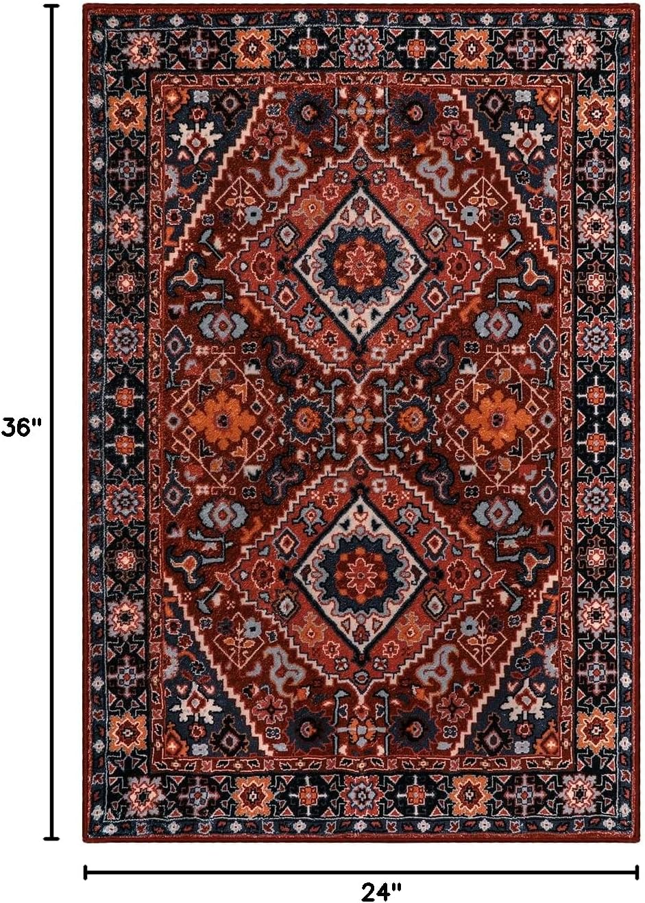 Beeiva Vintage Entryway Rug, 2×3 Washable Rug Non-Slip