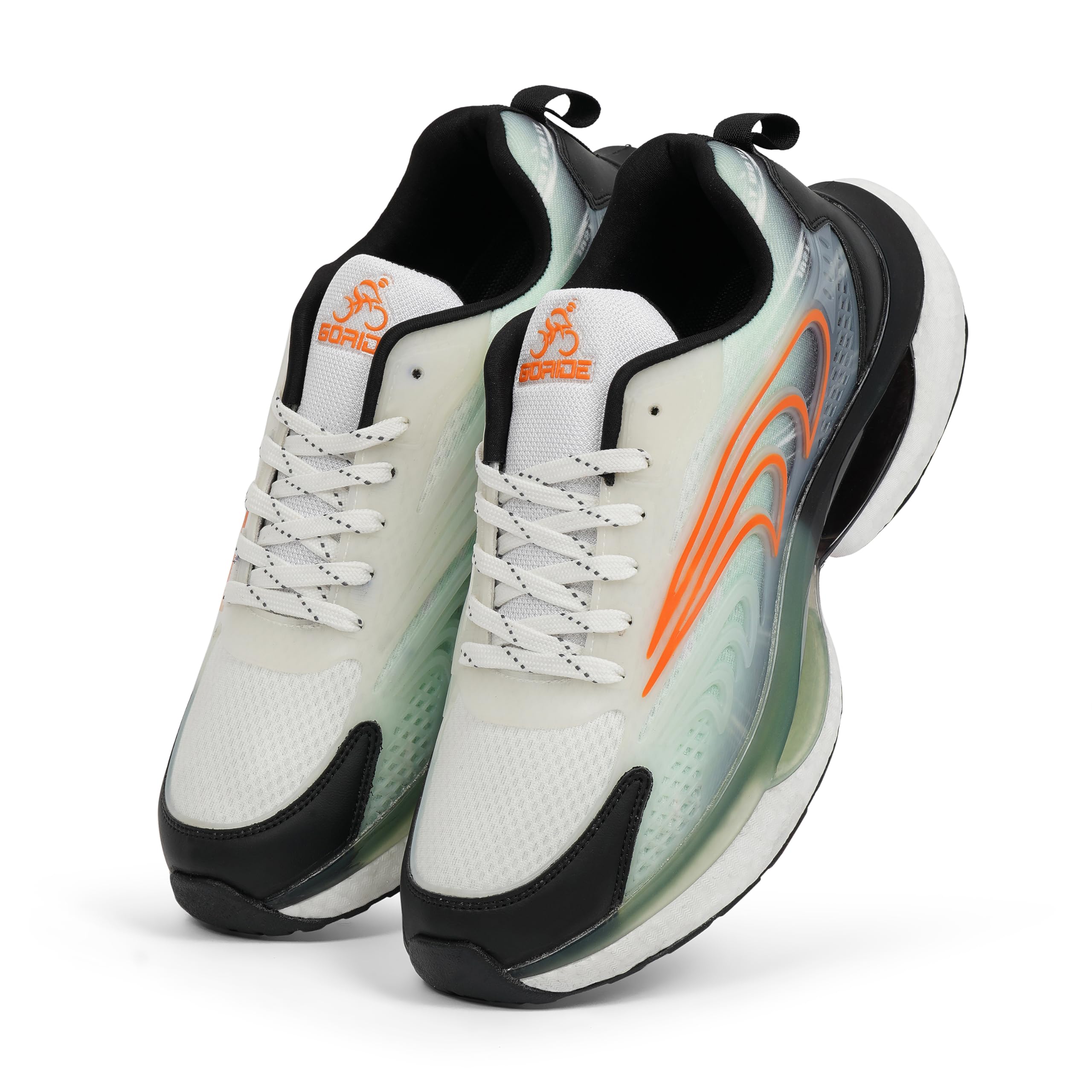 GO RIDE Adam Sports Running Shoes for Men, Lightweight, Engineered for Speed and Stability, Sports Shoes for Men (White/Black/Orange, UK Footwear Size System, Adult, Men, Numeric, Medium, 8) (B0D6R72C7W) Amazon Price History, Amazon Price Tracker