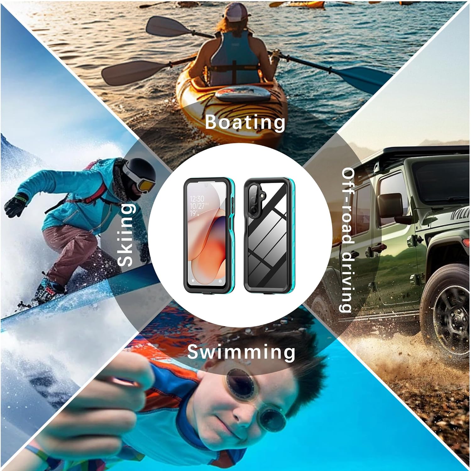 DINGXIN Waterproof Case for Samsung Galaxy A17 5G IP68 Certified Dustproof Shockproof Built-in Screen Protector Full Body Case for Samsung Galaxy A17 5G Blue