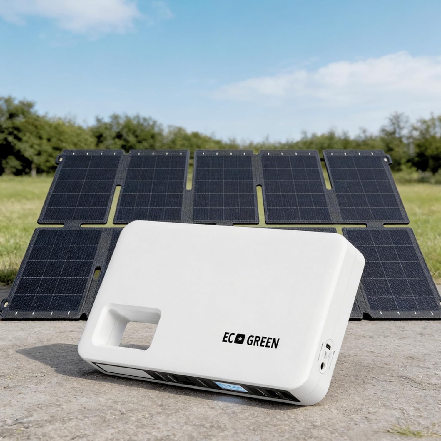 EcoGreen 97Wh Moveable Photo voltaic Generator with 34W Photo voltaic Panels, Photo voltaic Battery Energy Financial institution with USB-C Sort C Quick Charging & LED Flash Mild Modes, 25.3% Excessive-Effectivity Foldable Photo voltaic Panel for Tenting