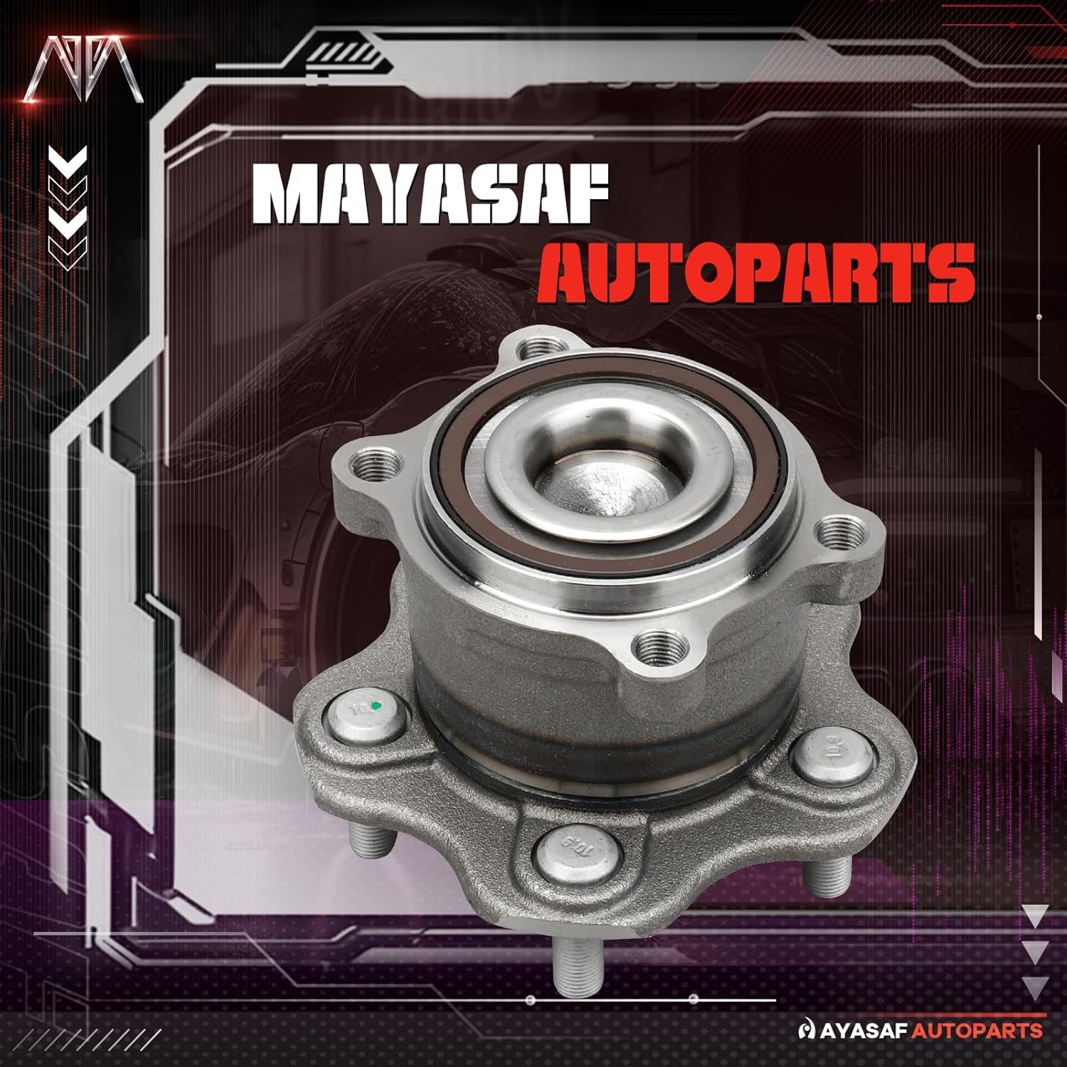 MAYASAF 512388 [2 Pack] Rear Wheel Hub Bearing Assembly for Nissan 2007-2018 Altima/2009-18 Maxima, 2015-2016 Murano 4WD/2013-16 Pathfinder 4WD, for Infiniti 2013-16 QX60 4WD/2013 JX35