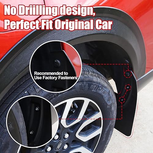 Miniatura 5 de Mabett Accesorios para Ford Maverick 2025 2024 2023 2022, material flexible, guardabarros delantero y trasero para todo tipo de clima, 4 unidades