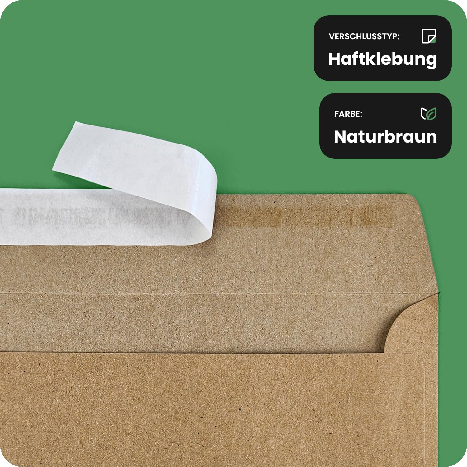 Netuno 500 kopert z papieru typu kraft, naturalno-brązowe, DIN C5, 162 x 229 mm, 120 g, EKO Kraft, eleganckie koperty z recyklingu, koperty z recyklingu, koperty naturalne, koperty na listy, brązowe,