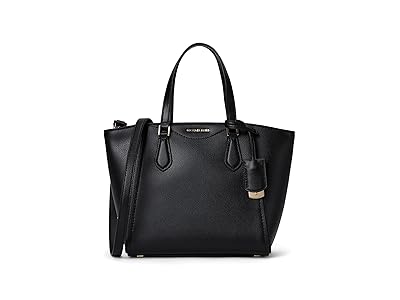 MICHAEL Michael Kors Taryn Small Convertible Top Zip Tote Crossbody Cross Body Handbags Black 1 : SM, Polyester
