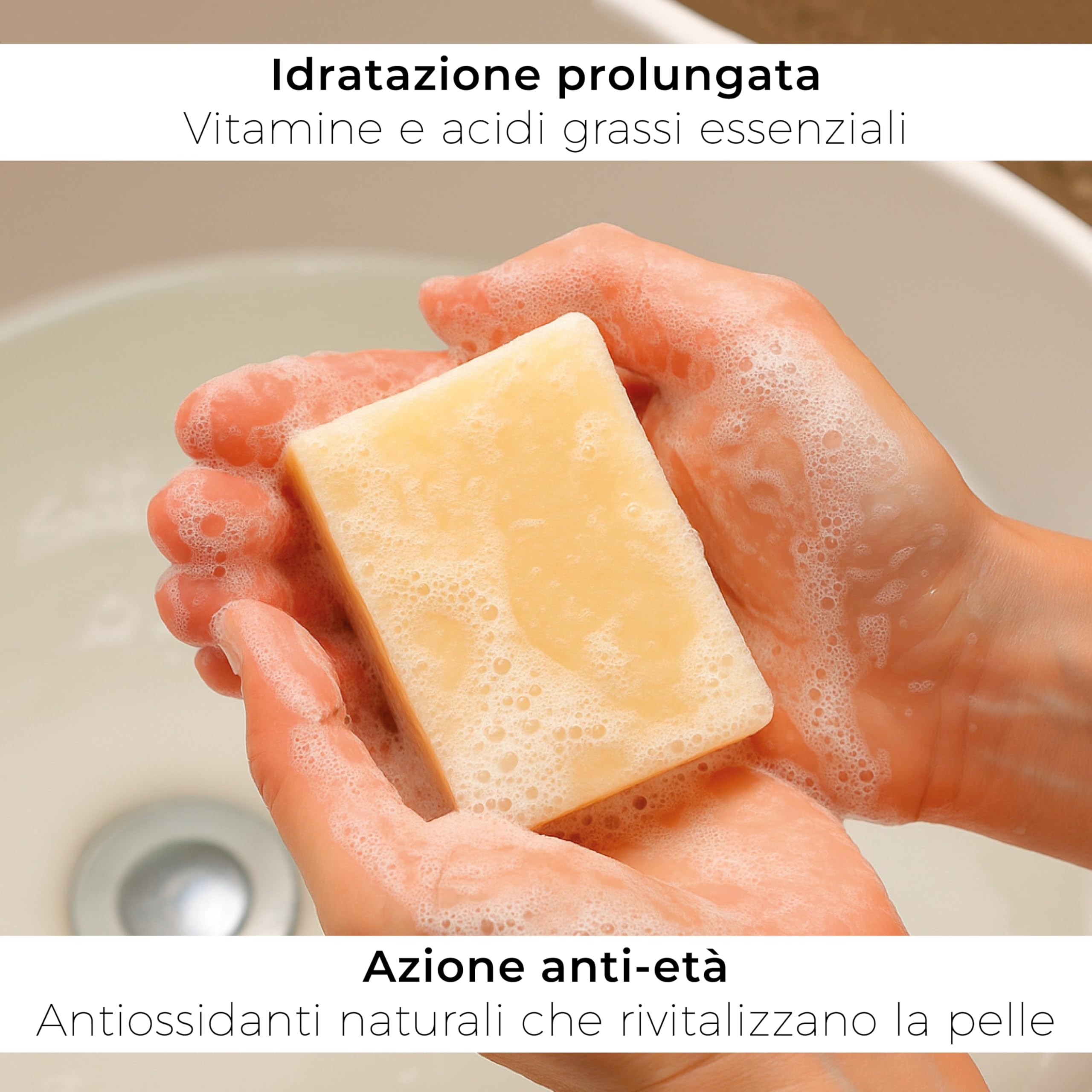 Sapone Latte D'asina 125 g. Sapone Naturale Artigianale con Olio d’Oliva, Saponetta Corpo Nutriente e Idratante per Viso e Corpo, Uso Quotidiano, Ideale per Pelle Sensibile e Delicata
