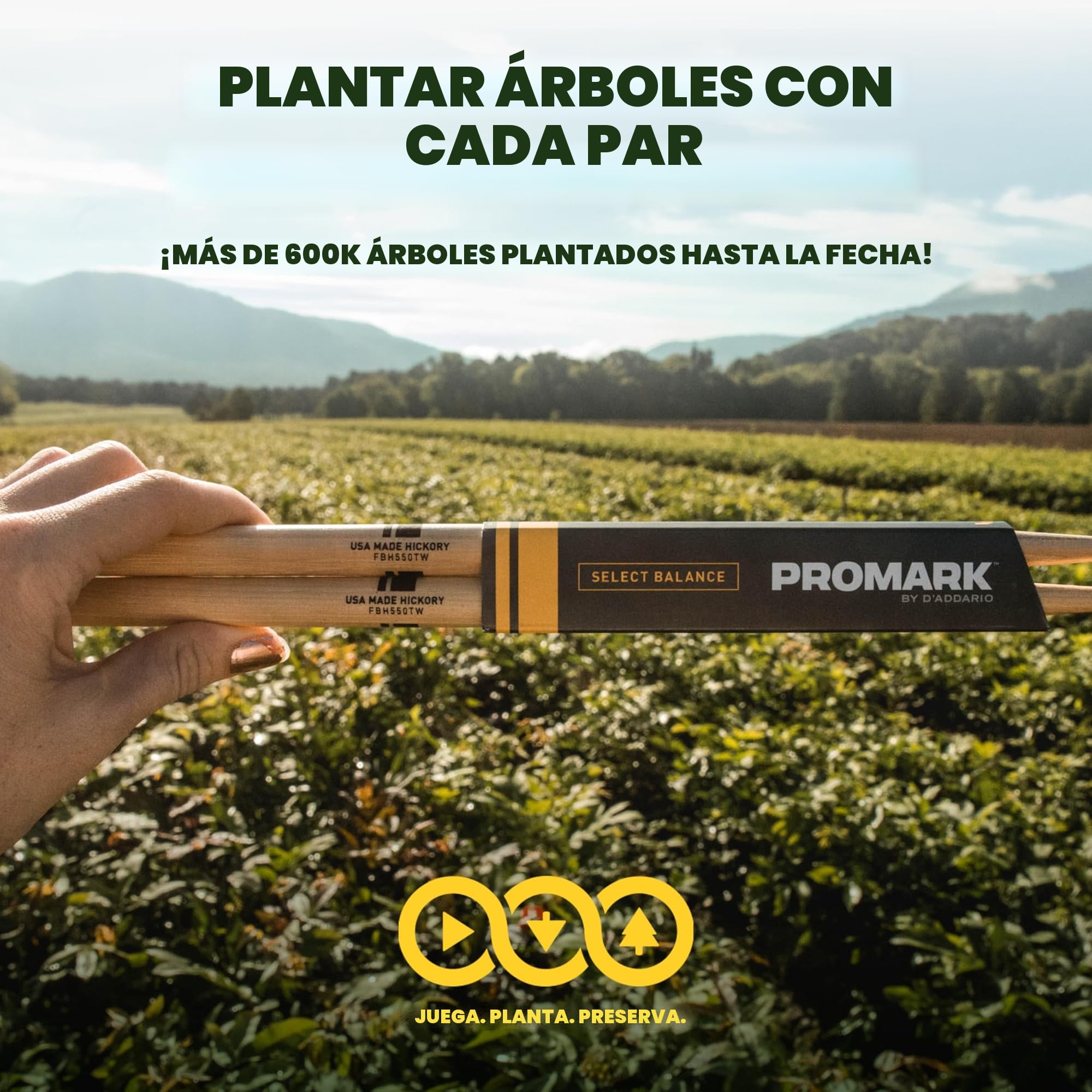 Baquetas ProMark Classic Forward 5B de nogal americano, punta ovalada de madera, compra 3 pares y recibe 1 gratis