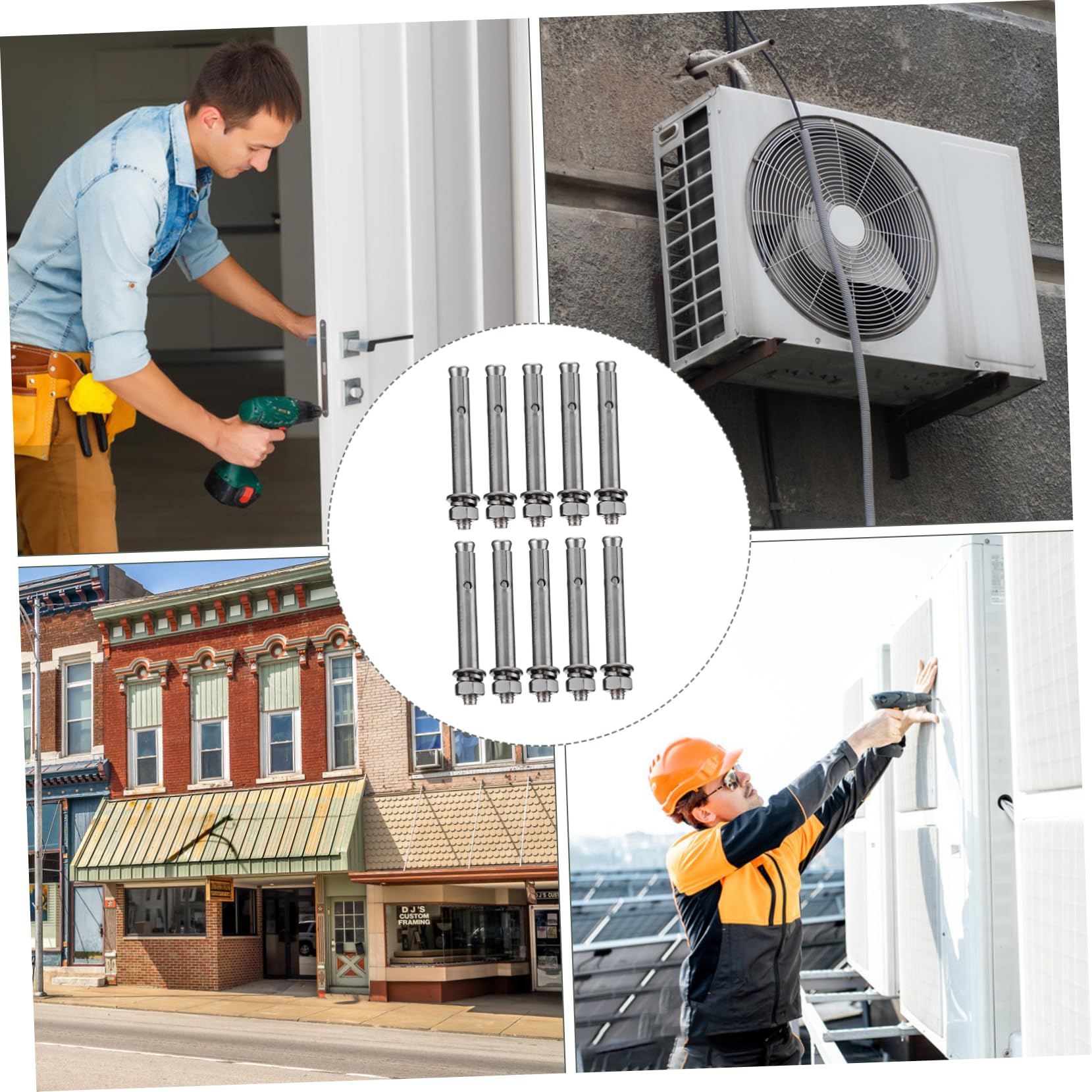 STOBAZA Cinder Block Anchors 10pcs External Expansion Bolts Concrete Anchor Kit Expansion Screw Bolt