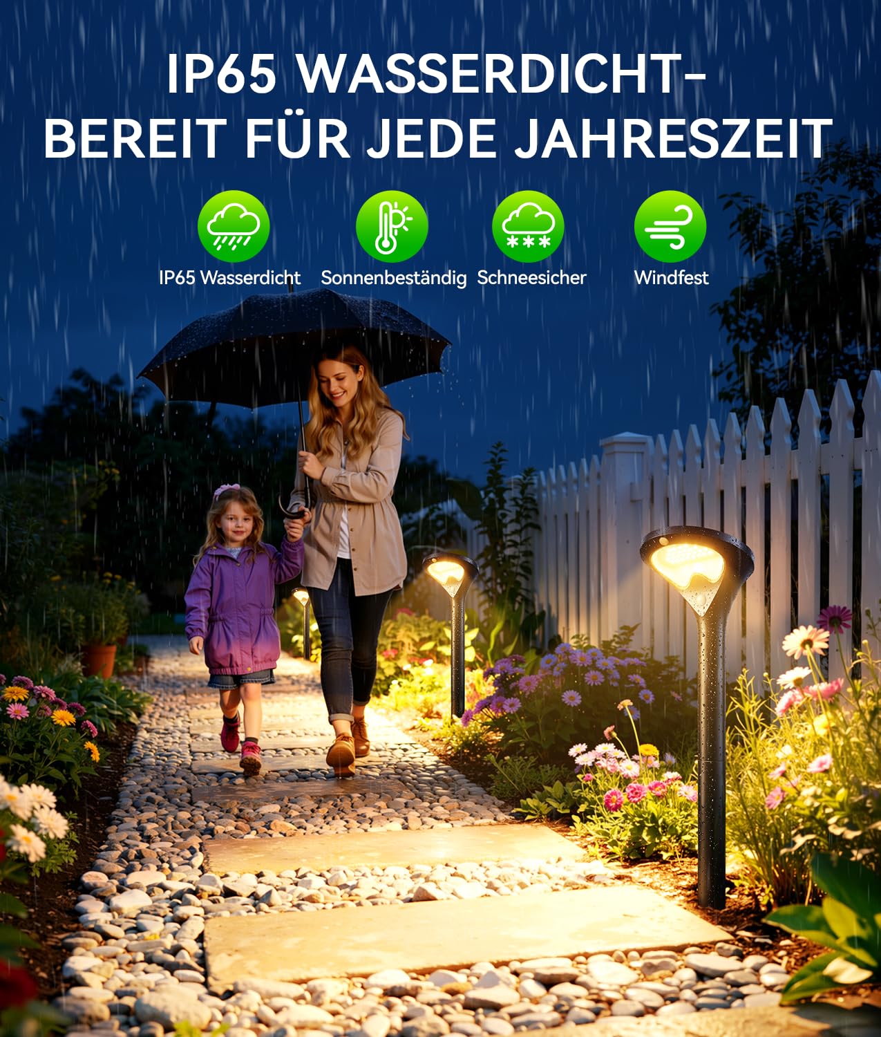 Solarlampen für Außen 6 Pack, Garten Solarleuchten mit Bewegungsmelder, 550LM Moderne 3 Lichtmodi, Helle 26 LEDs Warmweiß, IP65 Wasserdichte Solarleuchten für Außen, Hof, Rasen, Terrasse, Weg