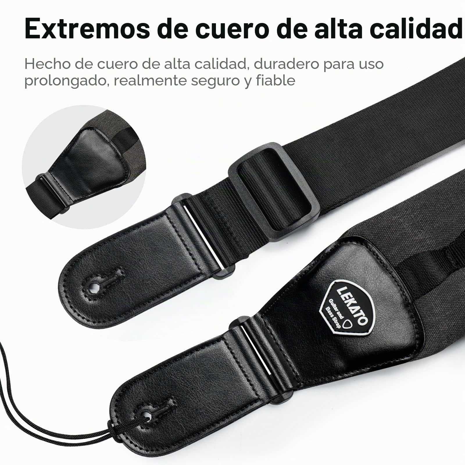LEKATO LGS-8 - Correa de Guitarra Acústica de 3.5 Pulgadas de Ancho para Bajo y Guitarra Eléctrica